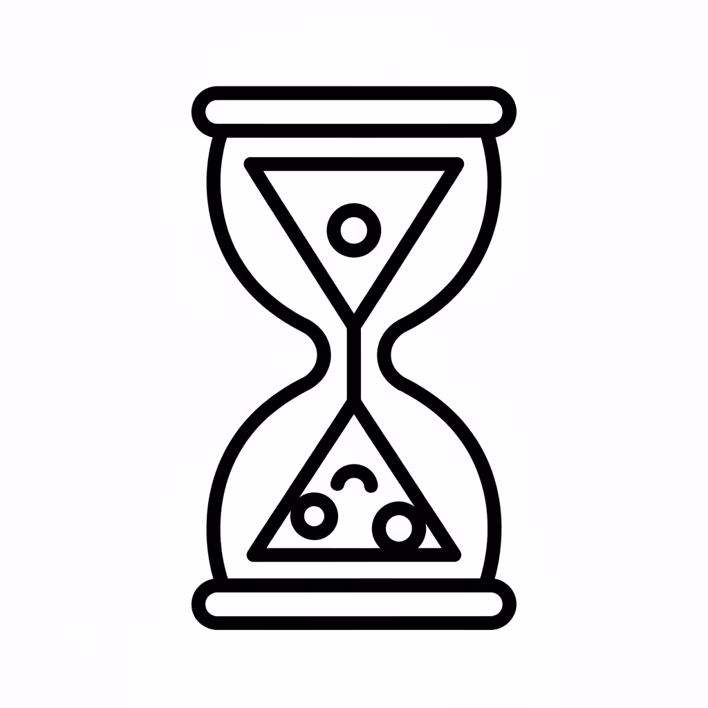 Picture of a printable coloring page showing Hourglass, level easy