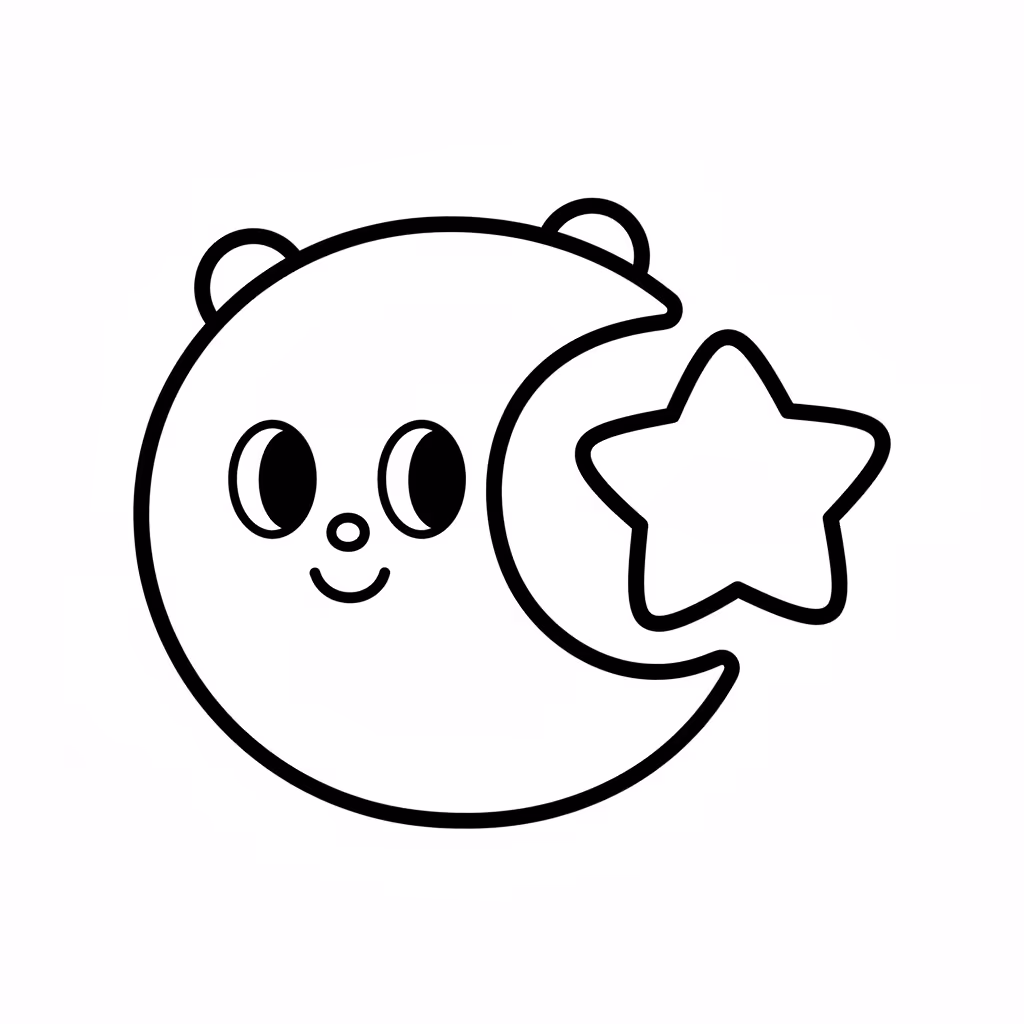 Picture of a printable coloring page showing Midnight, level easy