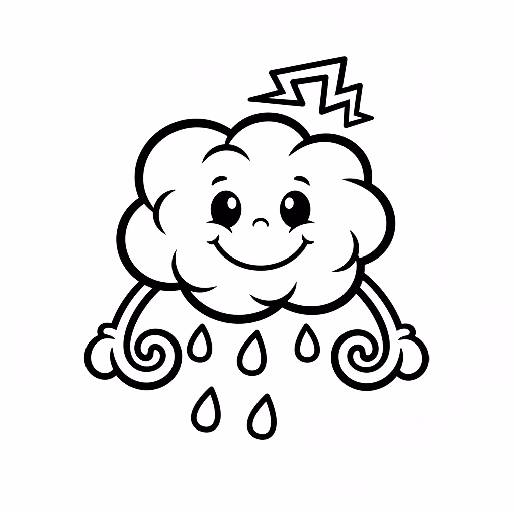 Picture of a printable coloring page showing Windy, level easy