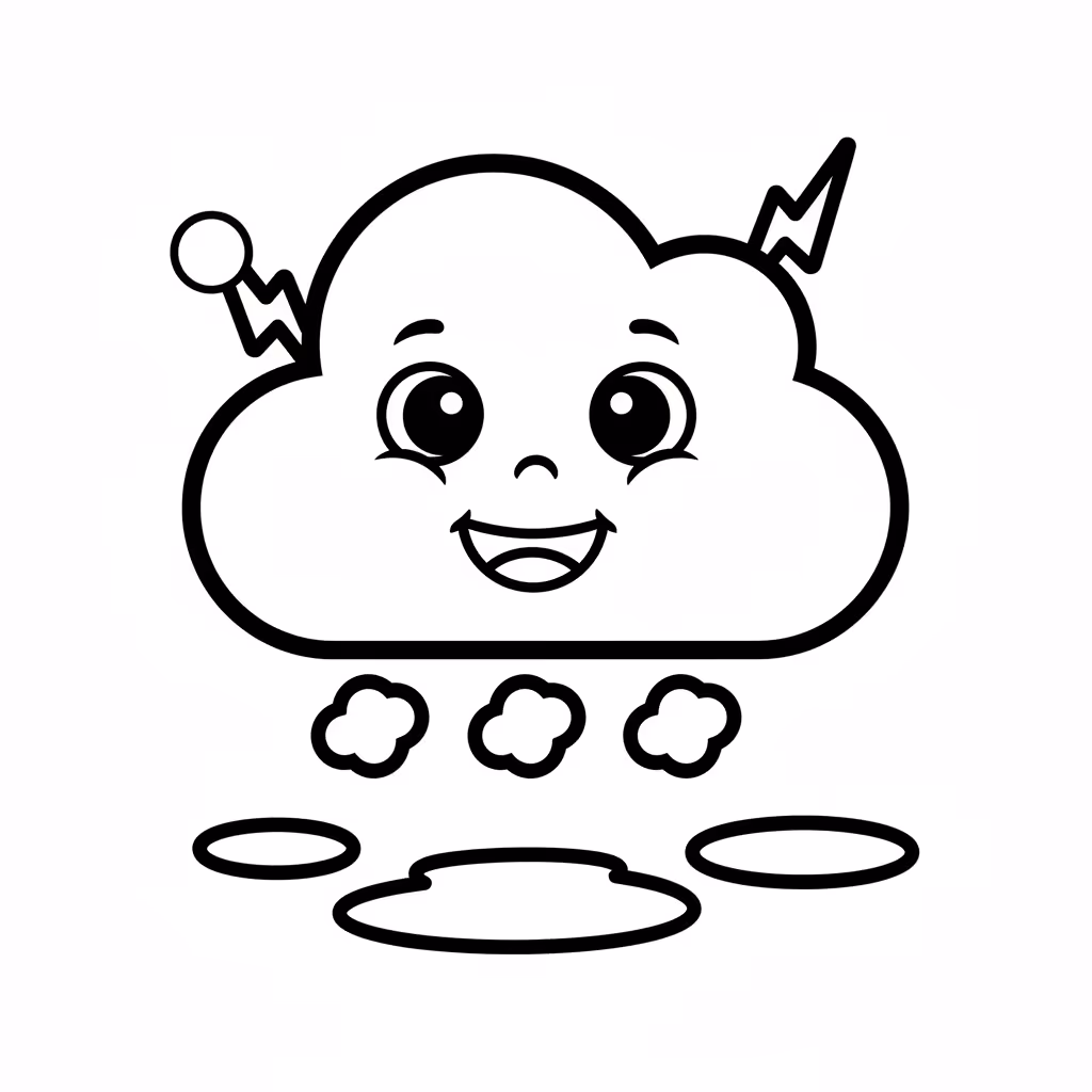 Picture of a printable coloring page showing Stormy, level easy