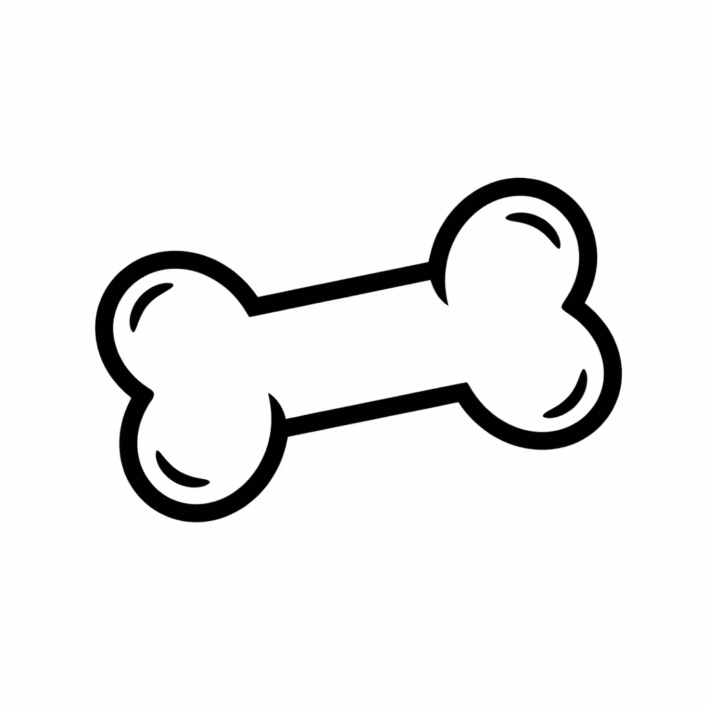 Picture of a printable coloring page showing Bone, level easy