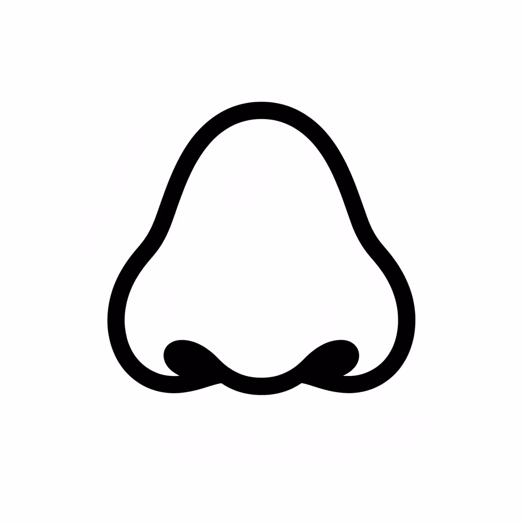 Picture of a printable coloring page showing Nose, level easy