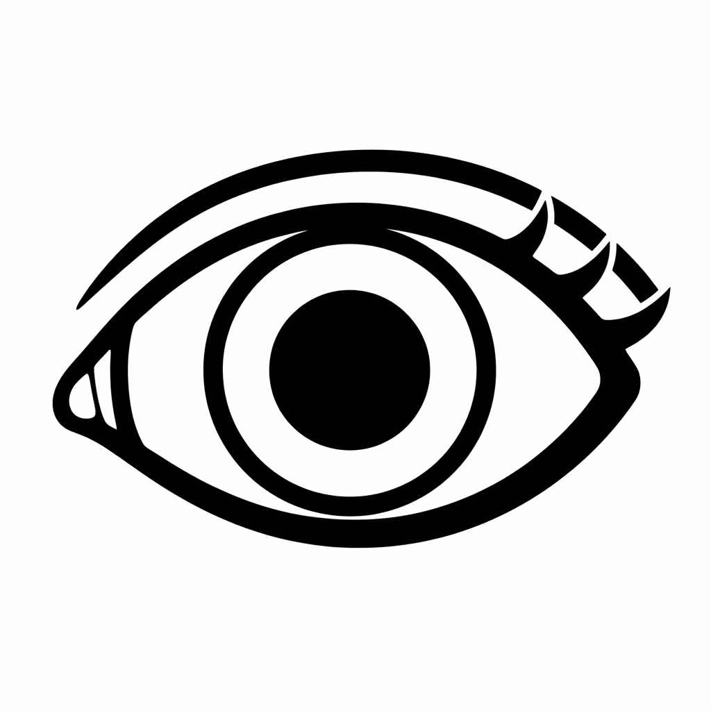 Picture of a printable coloring page showing Eye, level easy