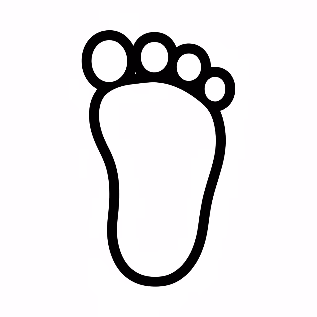 Picture of a printable coloring page showing Foot, level easy