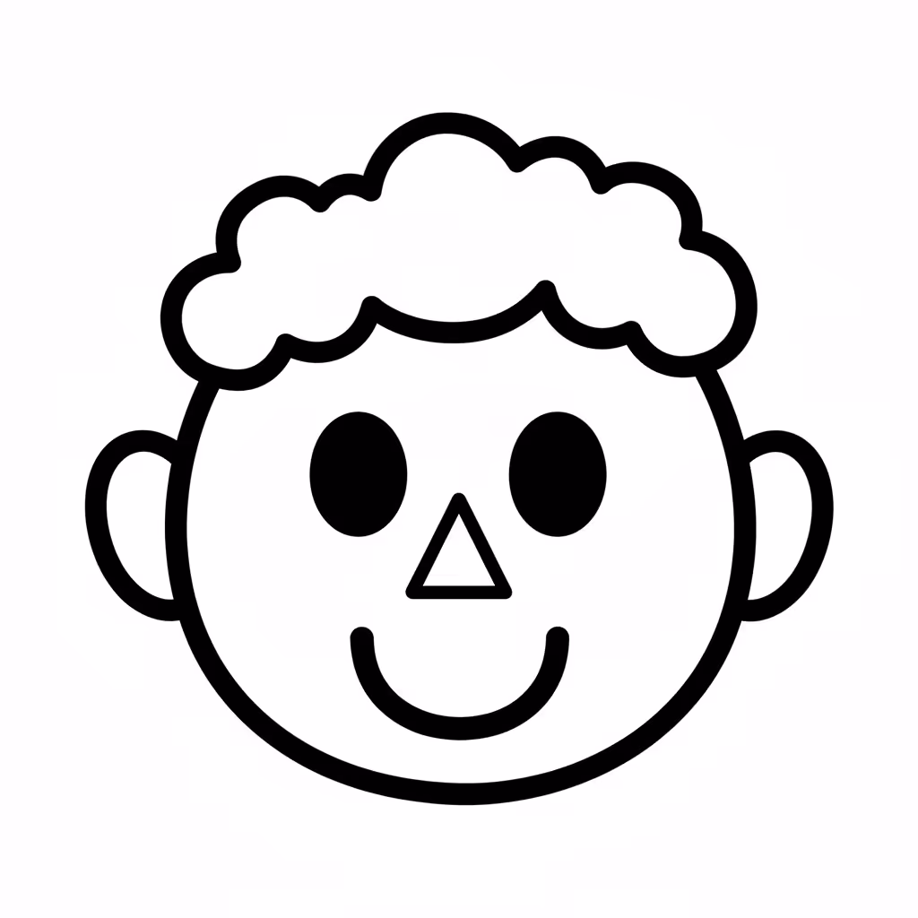 Picture of a printable coloring page showing Face, level easy