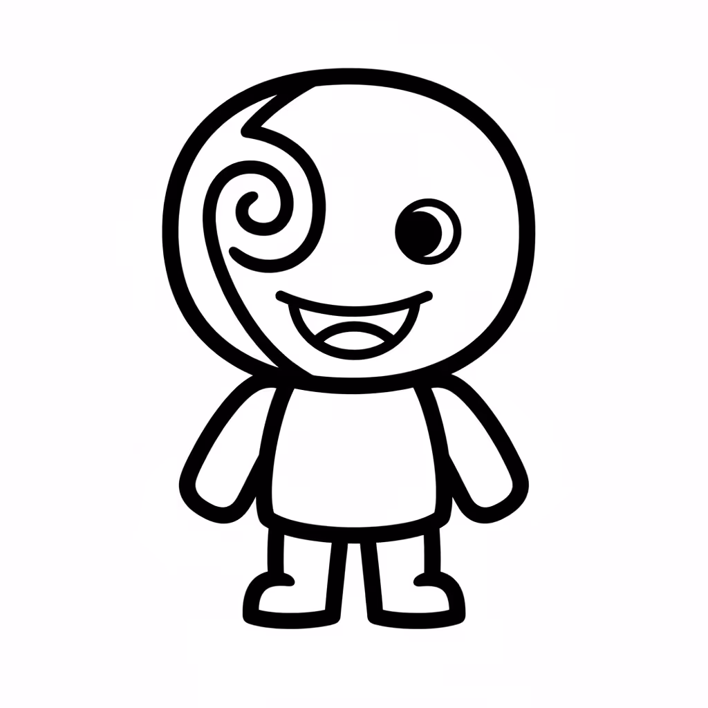 Picture of a printable coloring page showing Spiral, level easy