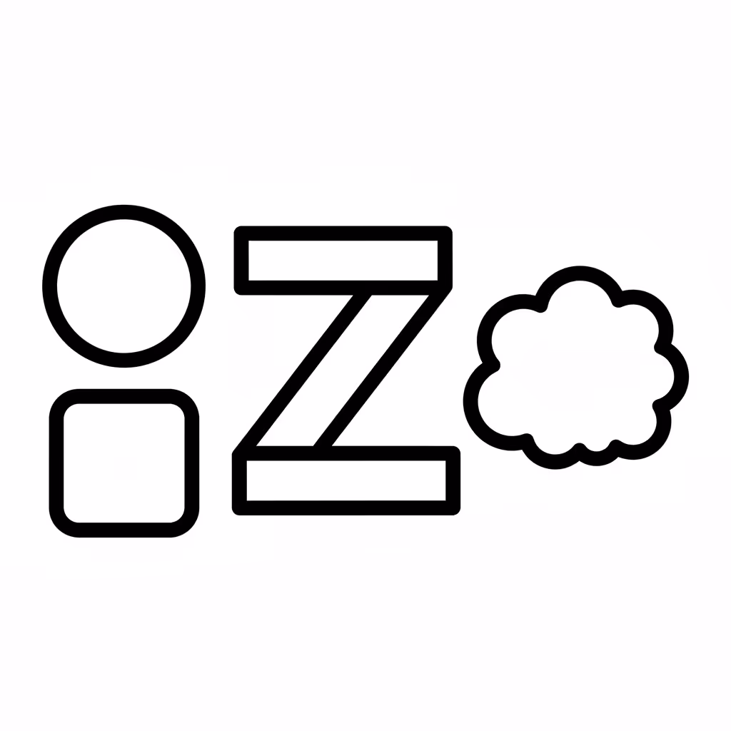Picture of a printable coloring page showing Letter Z, level easy