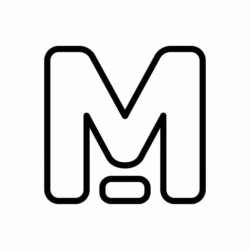 Picture of a printable coloring page showing Letter M, level easy