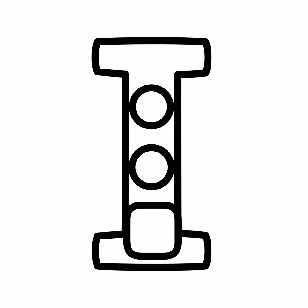Picture of a printable coloring page showing Letter I, level easy