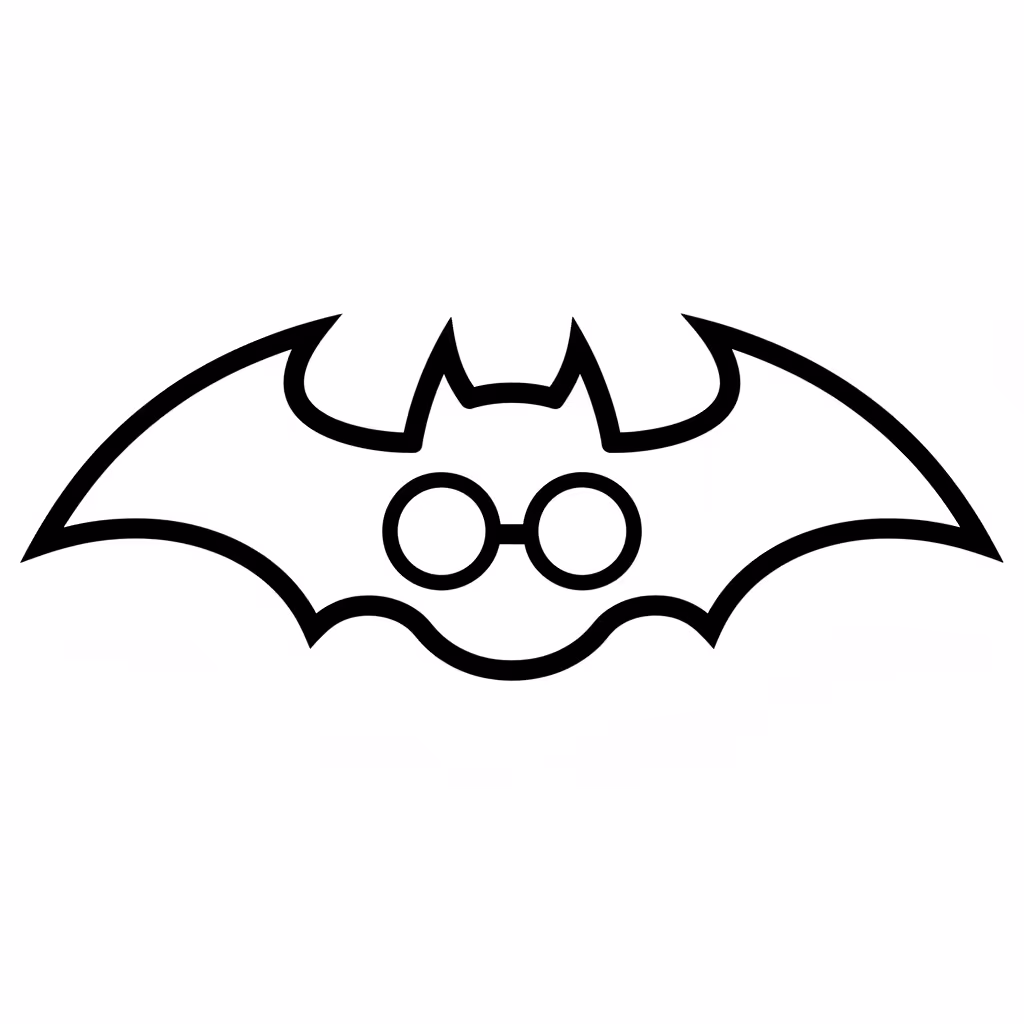 Picture of a printable coloring page showing Batarang, level easy