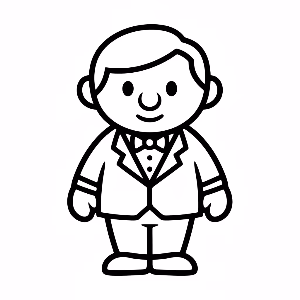Picture of a printable coloring page showing Alfred, level easy