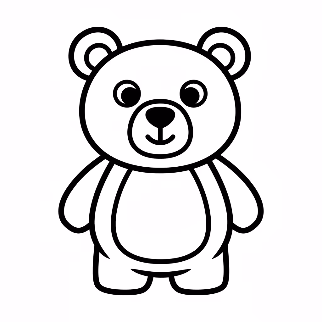 Picture of a printable coloring page showing Brown, level easy