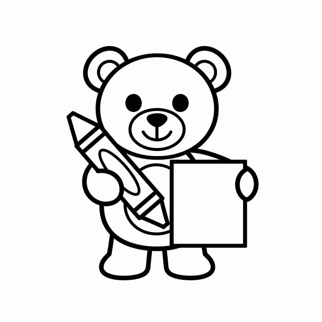Picture of a printable coloring page showing Drawing, level medium