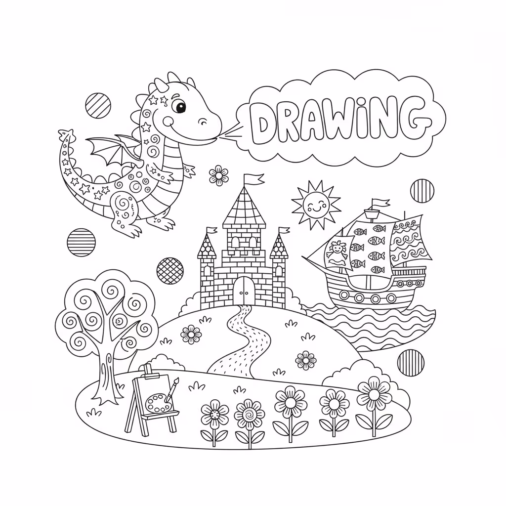 coloriage pour enfant à télécharger, niveau intermédiaire.