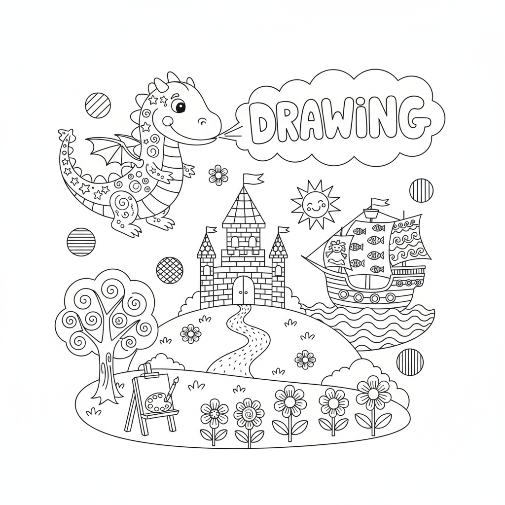 coloriage pour enfant à télécharger, niveau intermédiaire.