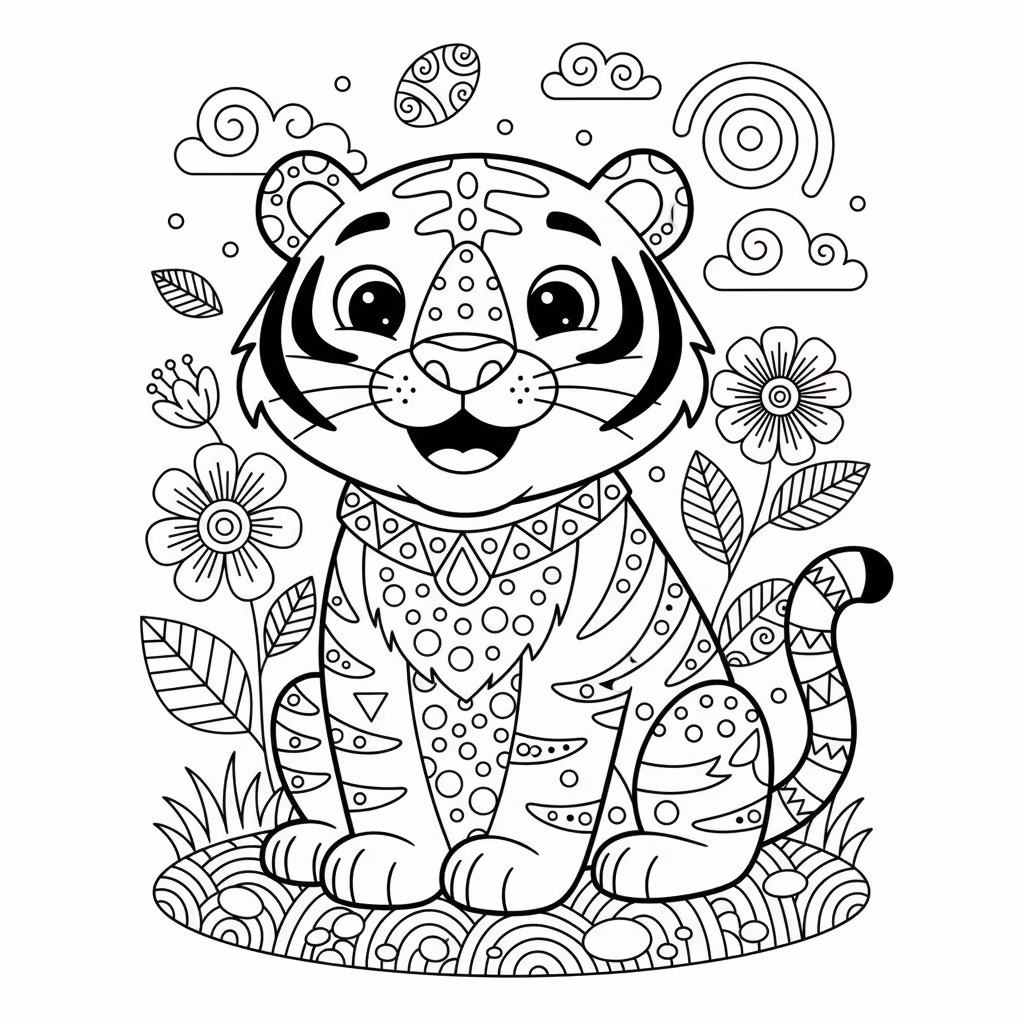 coloriage pour enfant à télécharger, niveau intermédiaire.