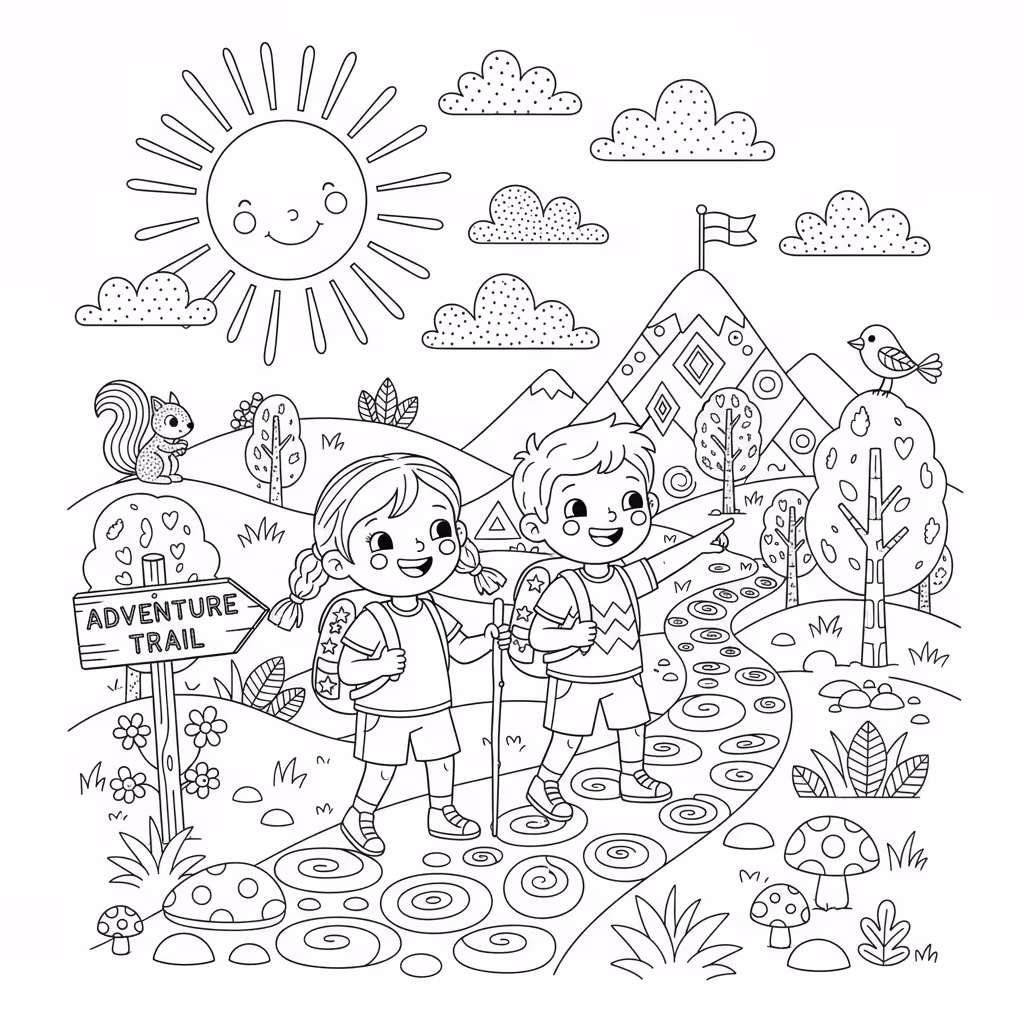 coloriage pour enfant à télécharger, niveau intermédiaire.