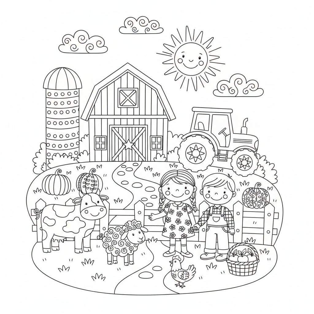 coloriage pour enfant à télécharger, niveau intermédiaire.