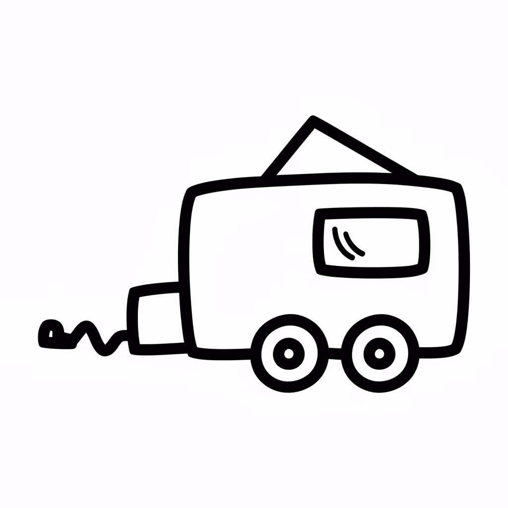 Picture of a printable coloring page showing Trailer, level medium