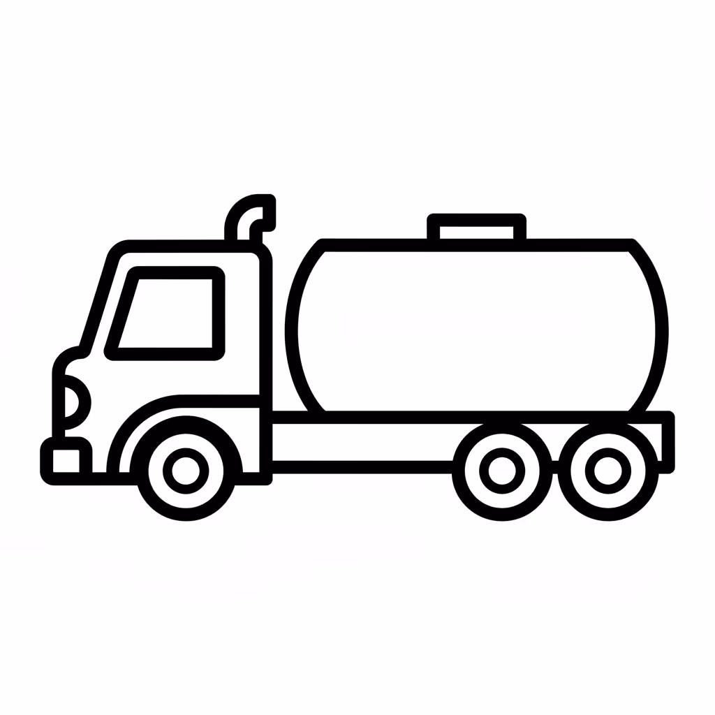 Picture of a printable coloring page showing Tanker Truck, level medium