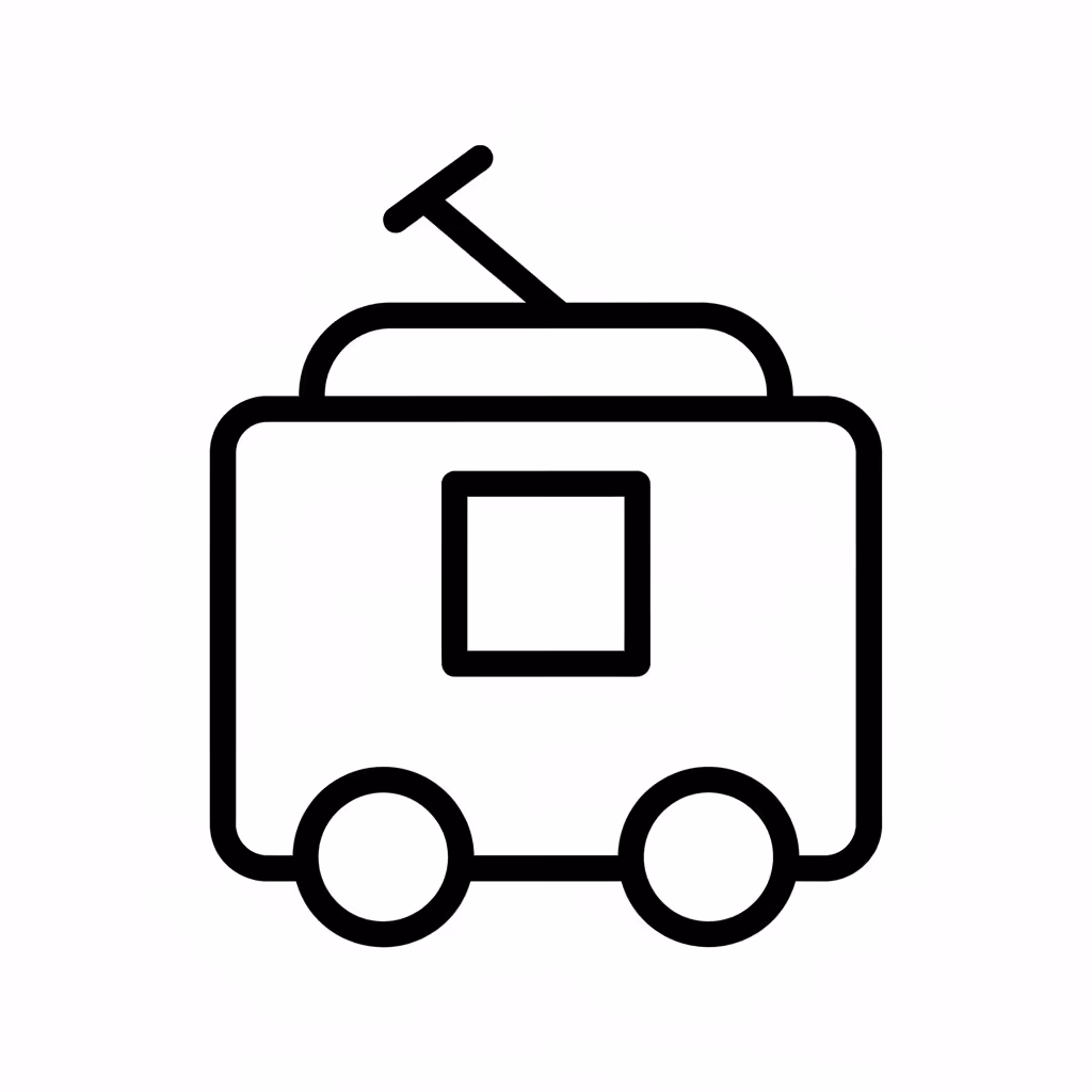 Picture of a printable coloring page showing Tram, level medium