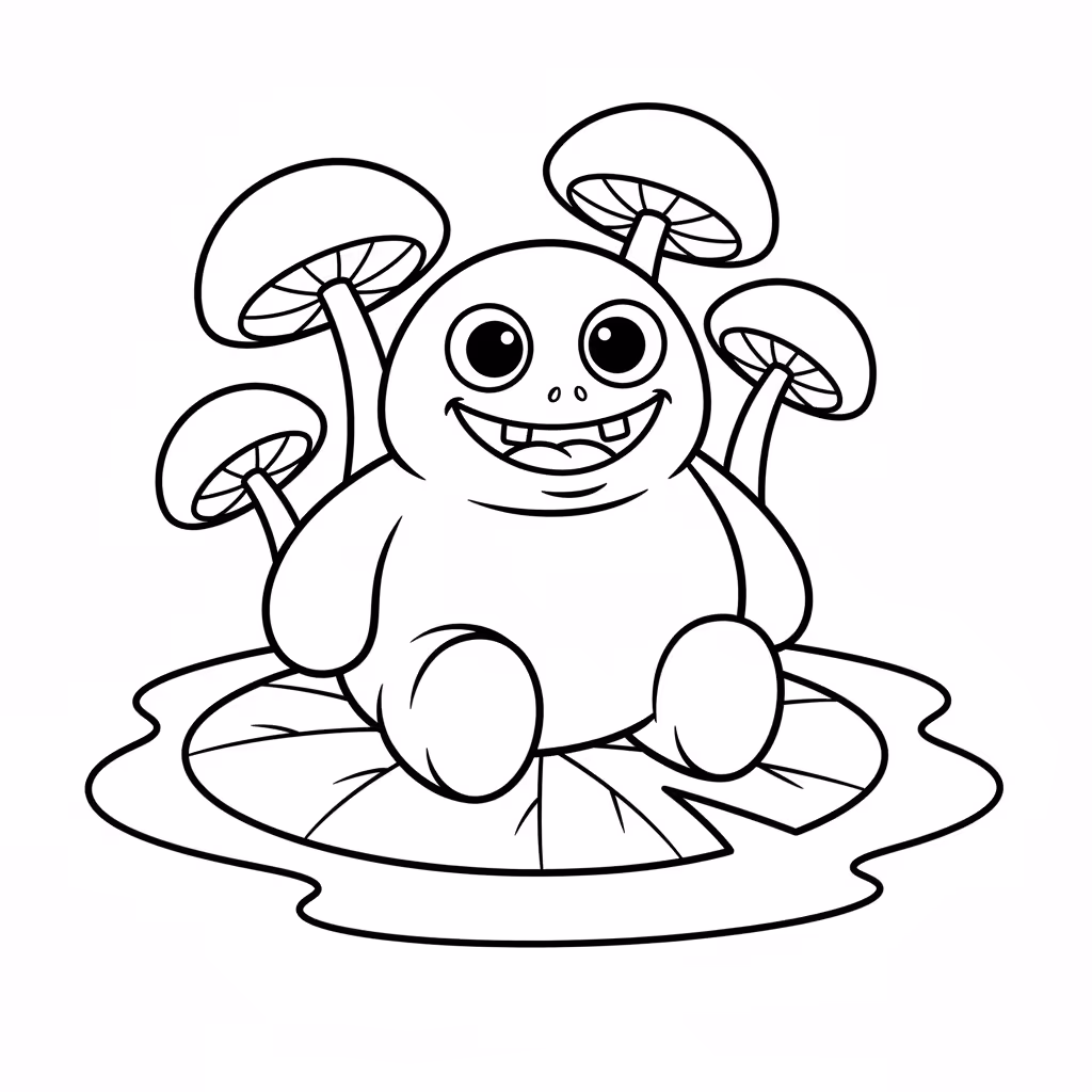 Picture of a printable coloring page showing Swamp, level medium