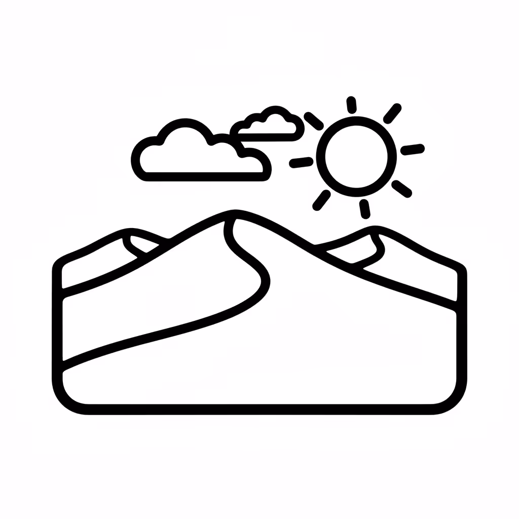 Picture of a printable coloring page showing Sand Dune, level medium