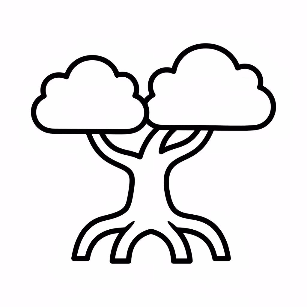 Picture of a printable coloring page showing Mangrove, level medium