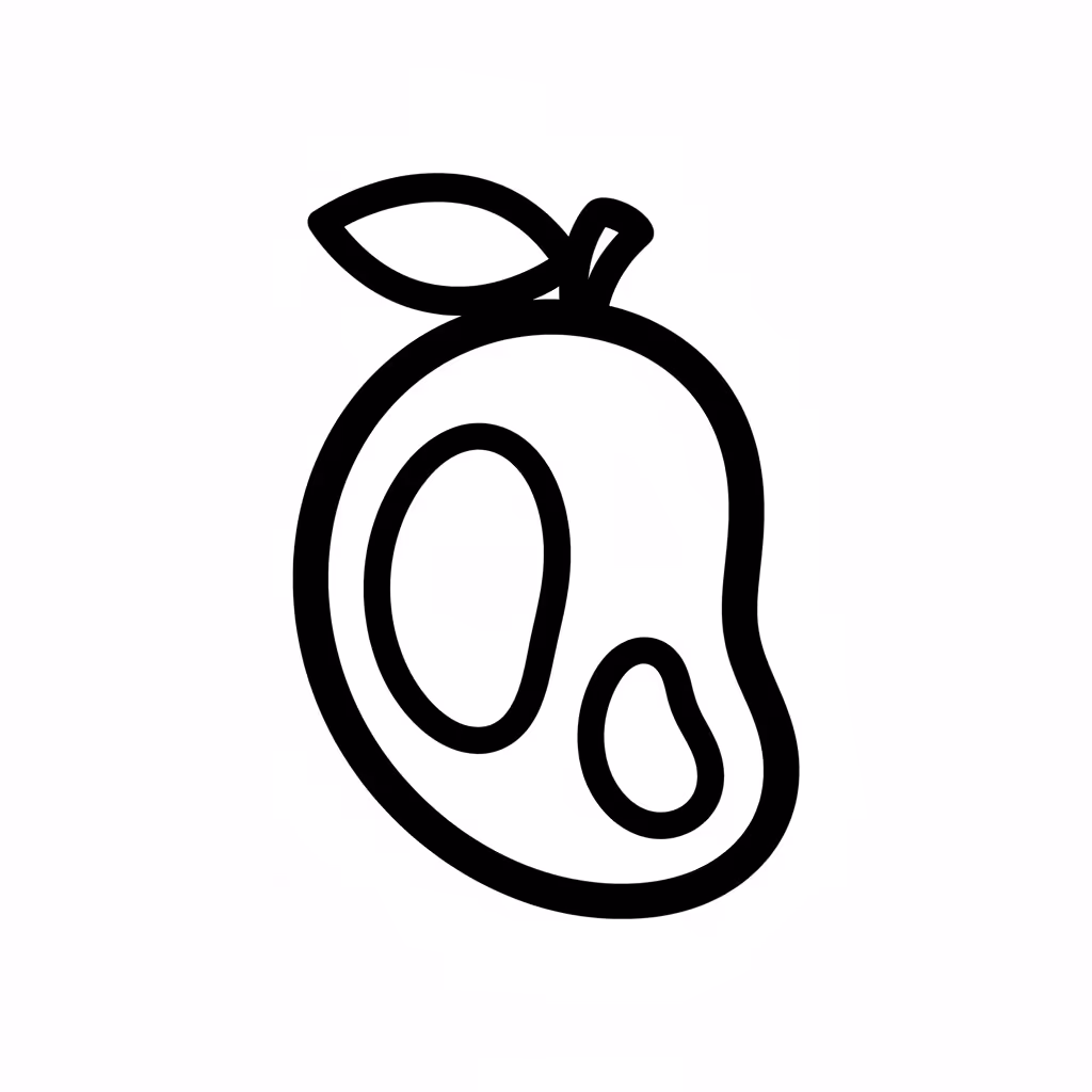Picture of a printable coloring page showing Mango, level medium