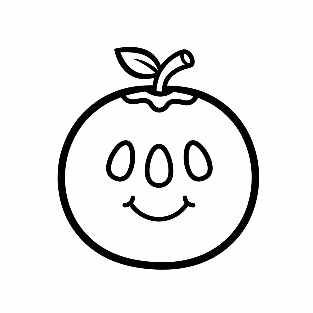 Picture of a printable coloring page showing Melon, level medium
