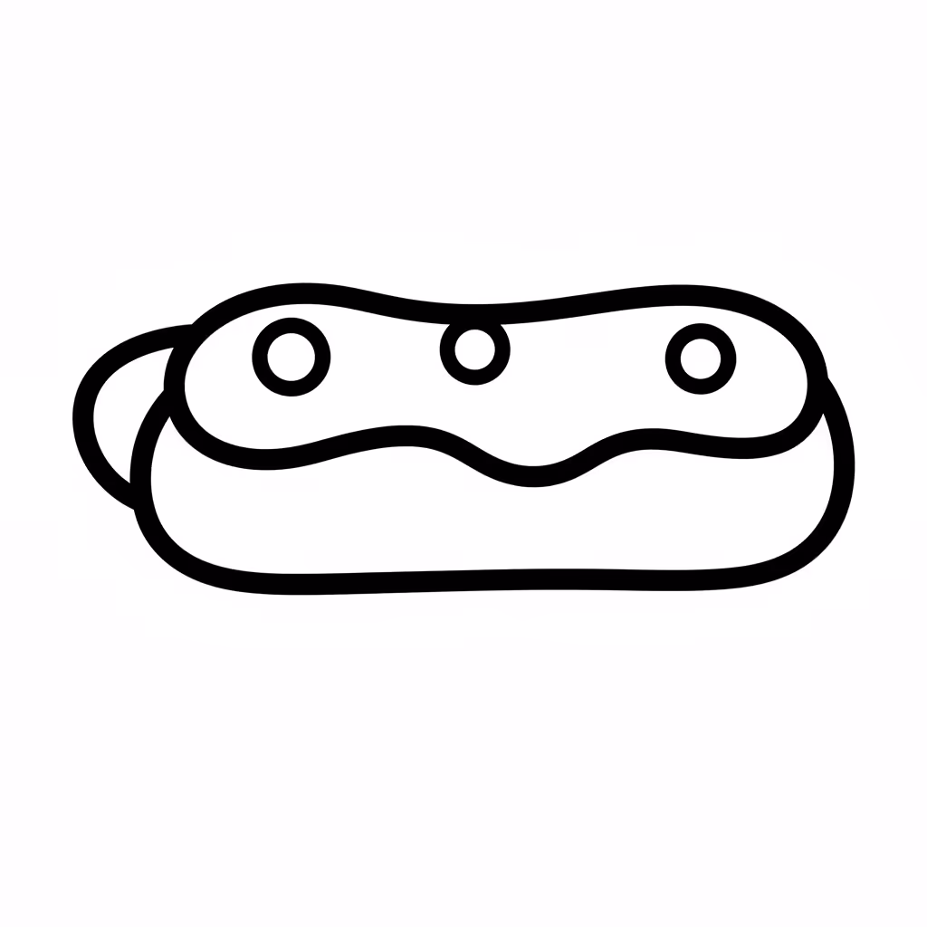 Picture of a printable coloring page showing Éclair, level medium