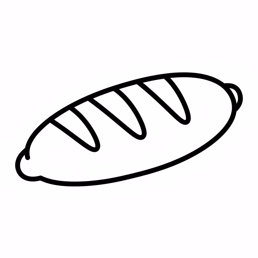 Picture of a printable coloring page showing Baguette, level medium