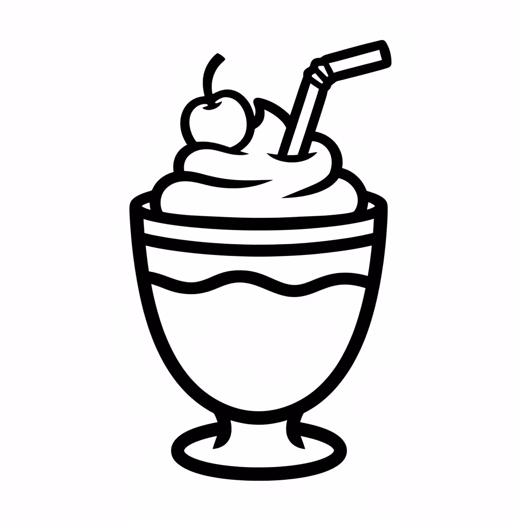 Picture of a printable coloring page showing Milkshake, level medium