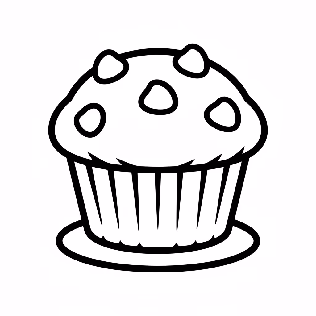 Picture of a printable coloring page showing Muffin, level medium