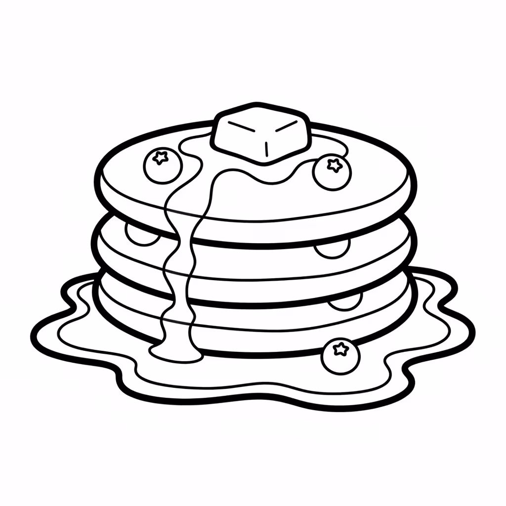 Picture of a printable coloring page showing Pancake, level medium