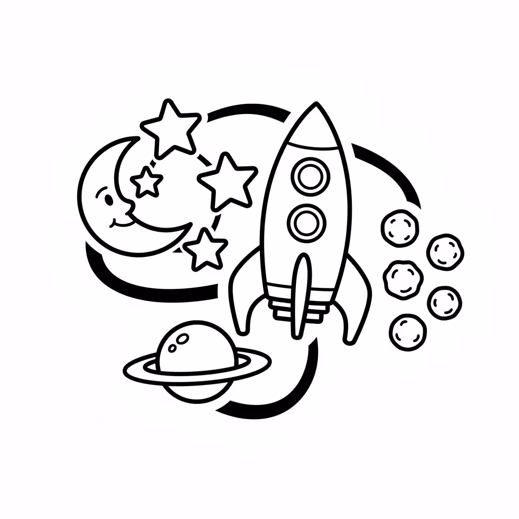 Picture of a printable coloring page showing Constellation, level medium