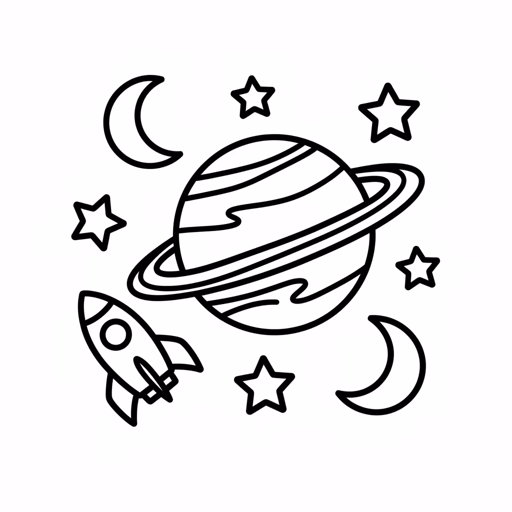 Picture of a printable coloring page showing Venus, level medium