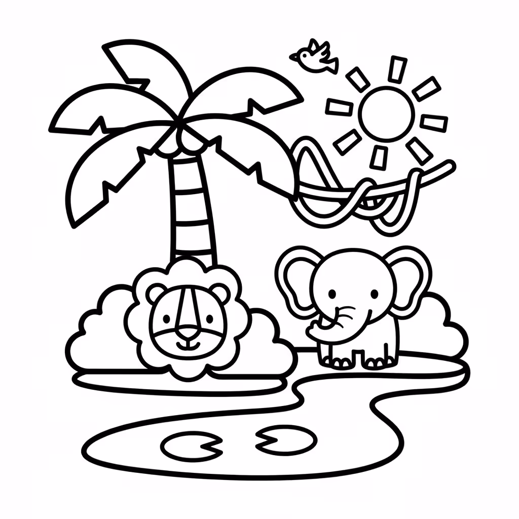 coloriage pour enfant à télécharger, niveau facile.