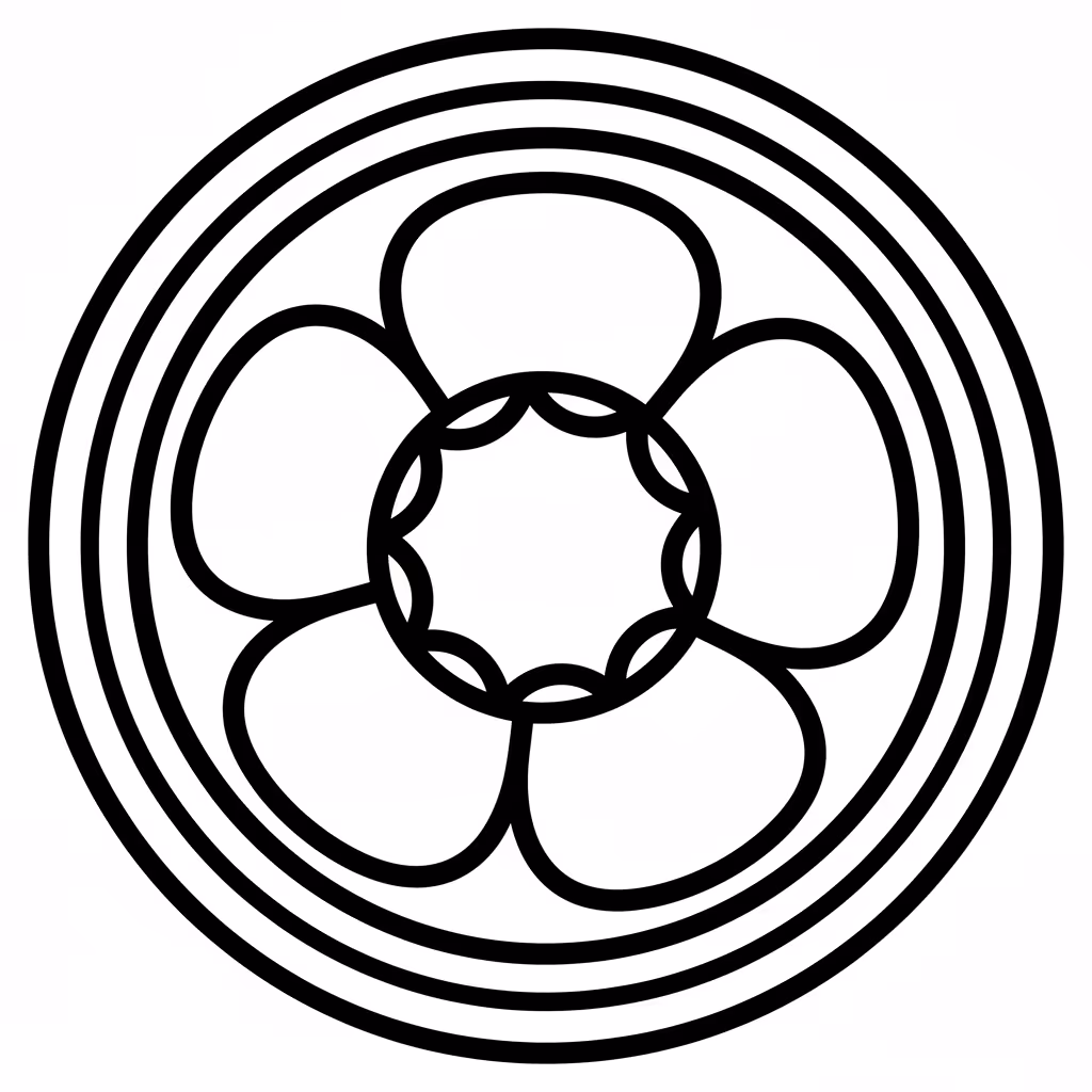 Picture of a printable coloring page showing Adult Mandala, level medium