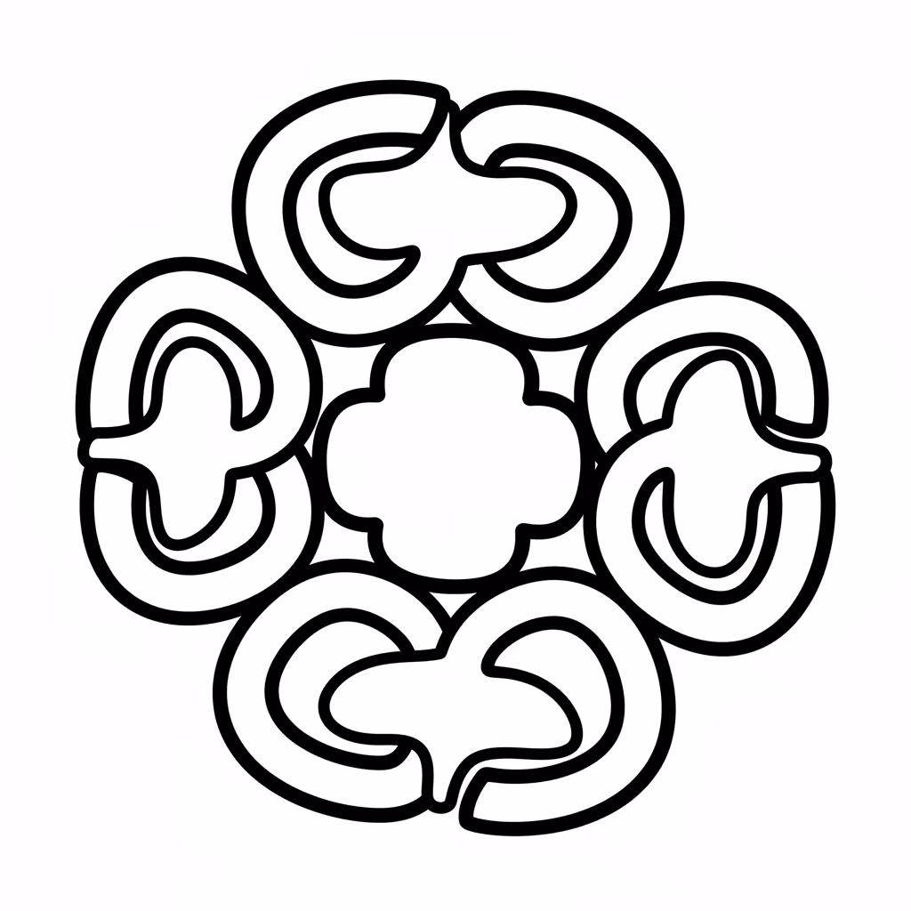 Picture of a printable coloring page showing Celtic Mandala, level medium
