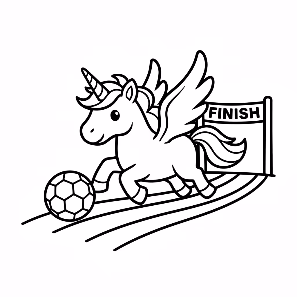 Picture of a printable coloring page showing Alicorn, level medium
