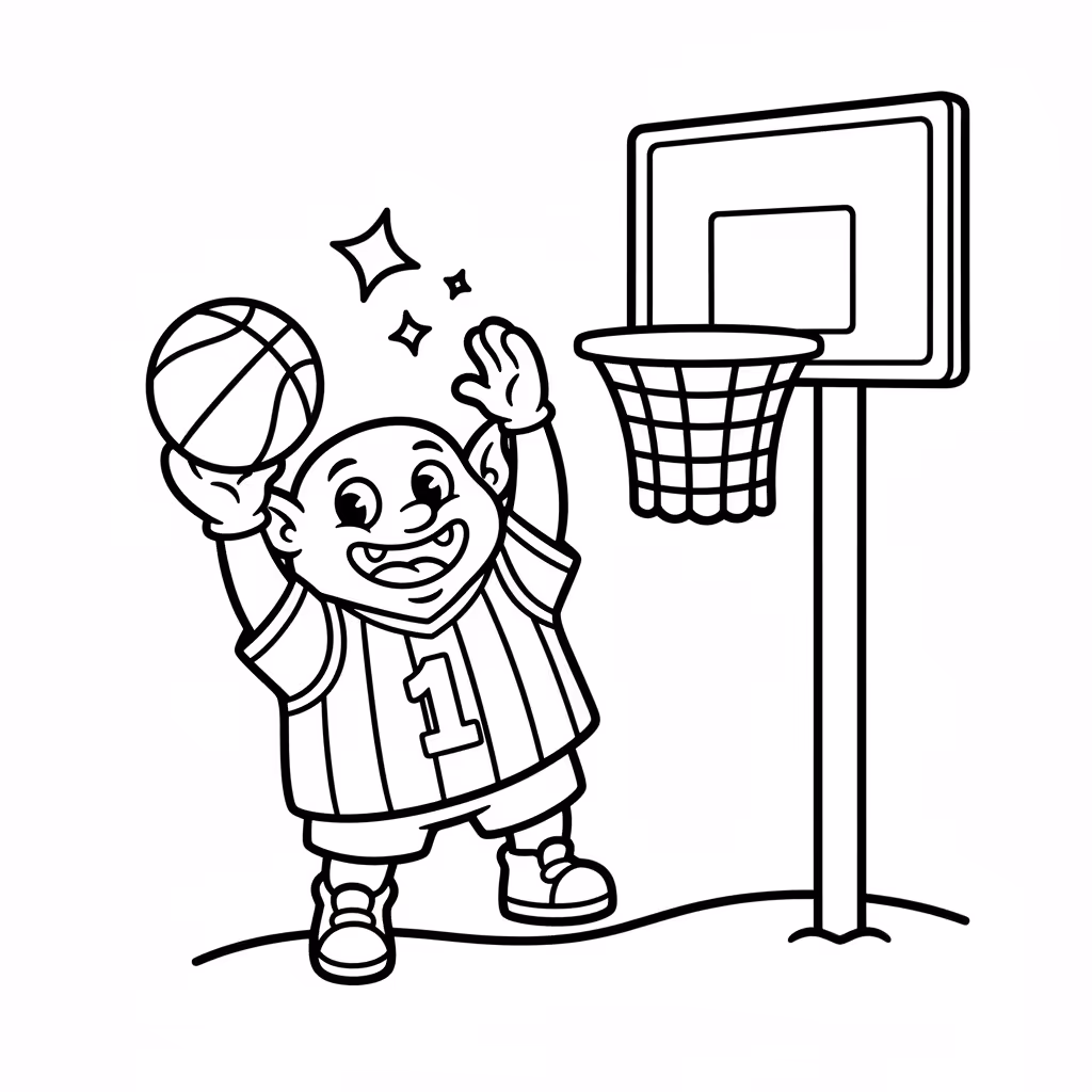 Picture of a printable coloring page showing Goblin, level medium