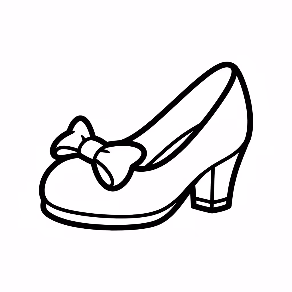 Picture of a printable coloring page showing Glass Slipper, level medium