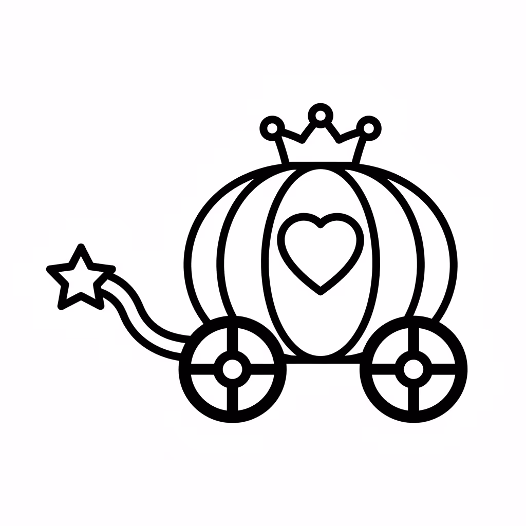 Picture of a printable coloring page showing Carriage, level medium