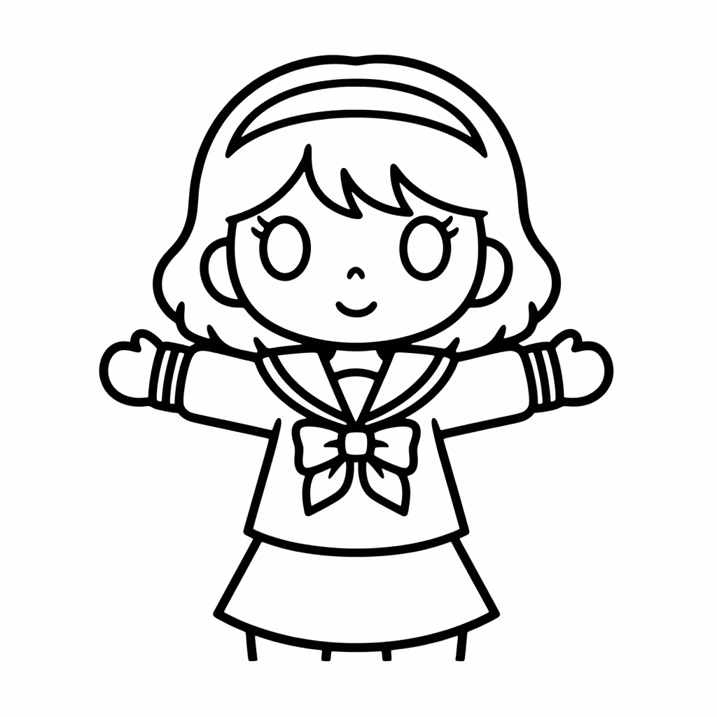 Picture of a printable coloring page showing Gardening, level easy