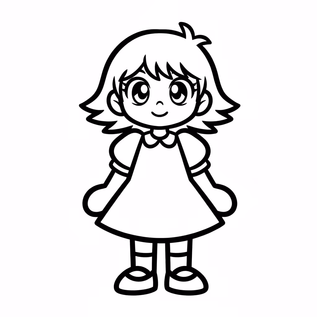 Picture of a printable coloring page showing African PrincessBecky, level easy