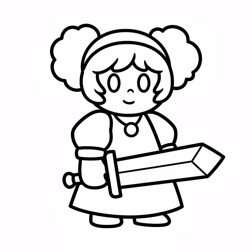 Picture of a printable coloring page showing Gardening, level easy