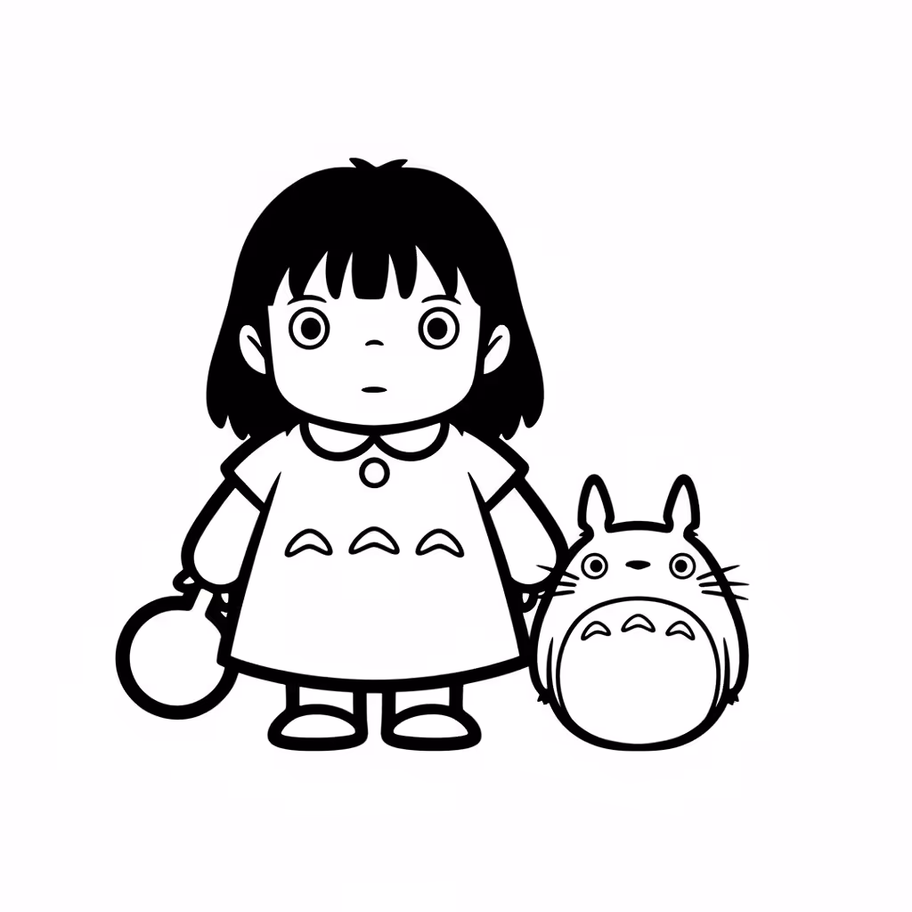 Picture of a printable coloring page showing Gardening, level easy
