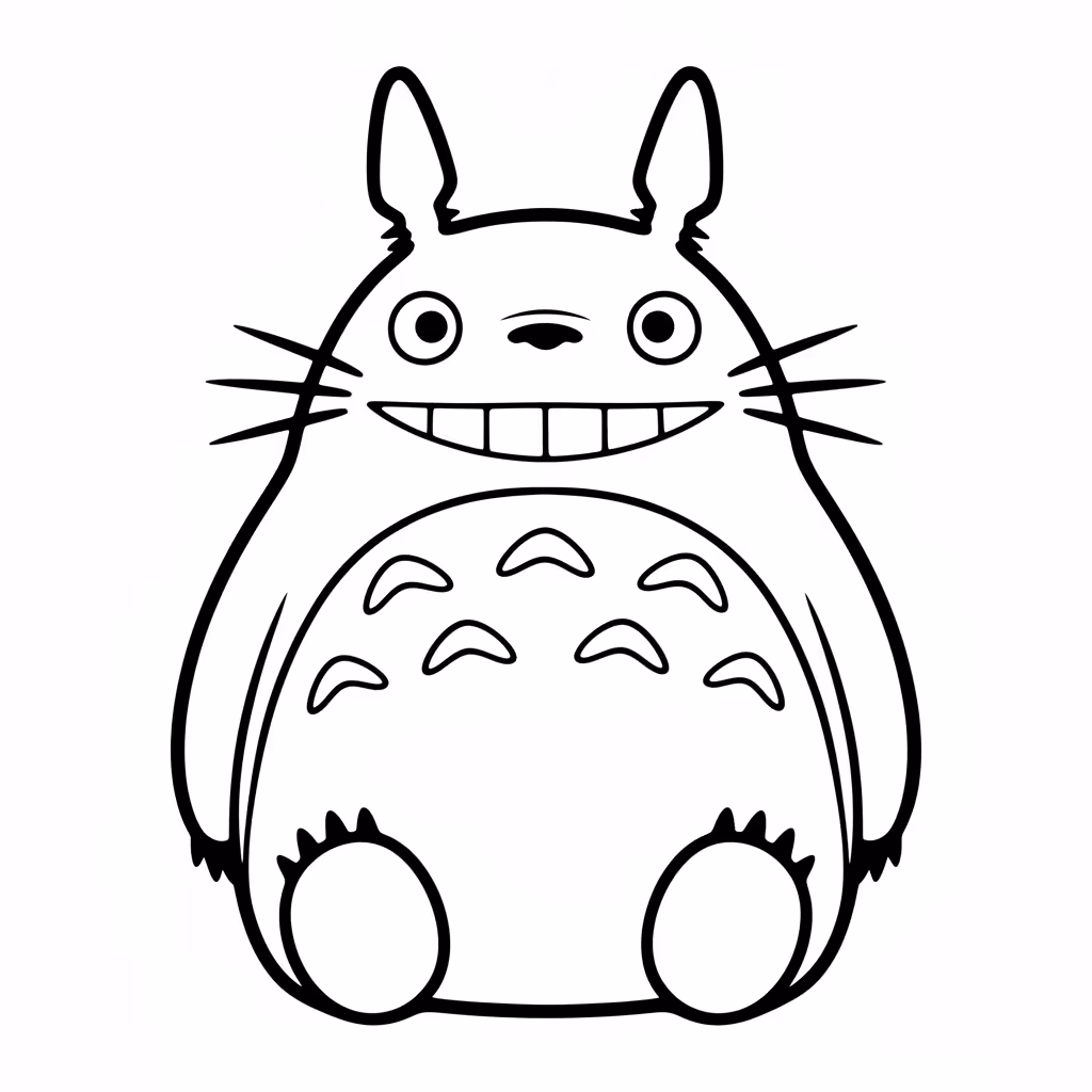 Picture of a printable coloring page showing African PrincessBig Totoro, level easy