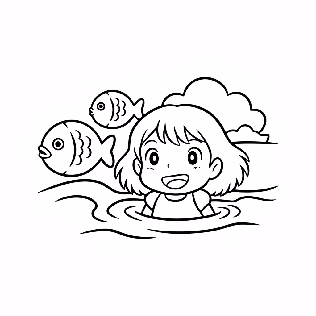Picture of a printable coloring page showing Gardening, level easy